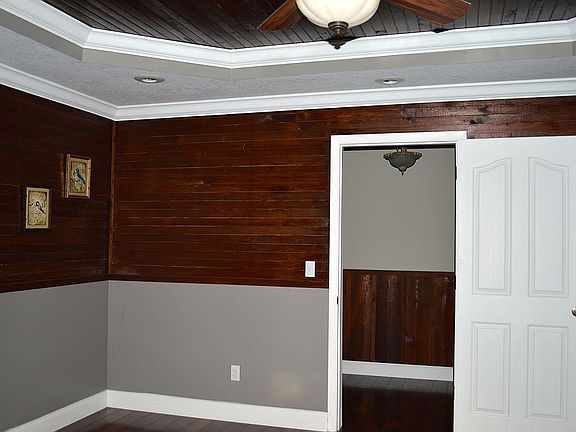 dining room with trey ceilin