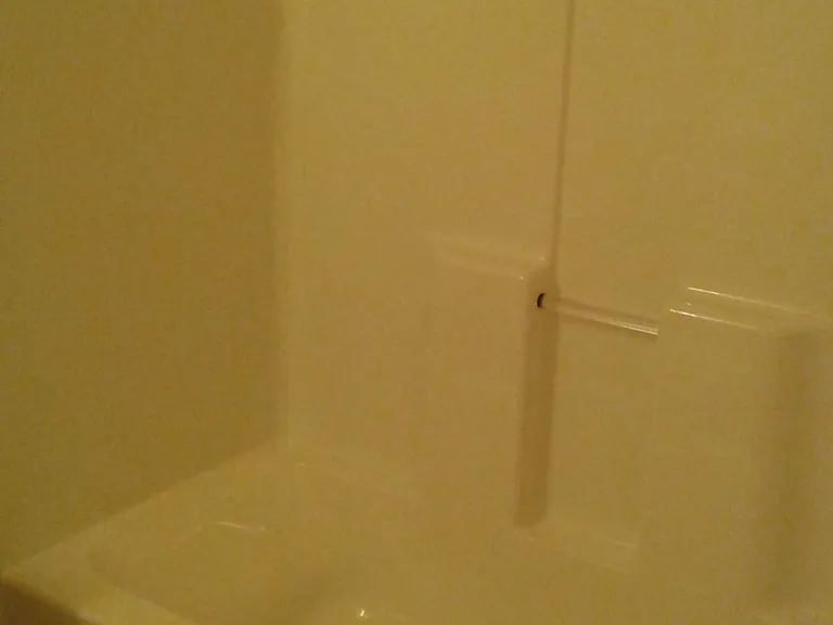 Hall bath with acrylic tub surround