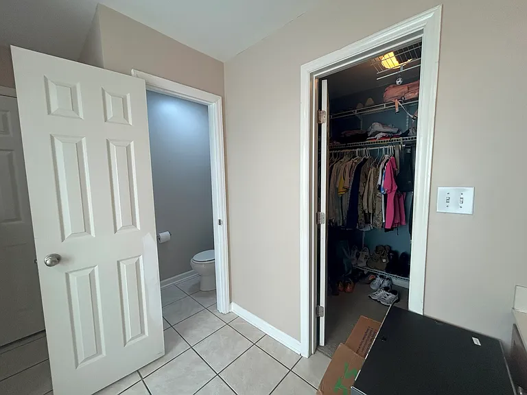 Upstairs bathroom with closet