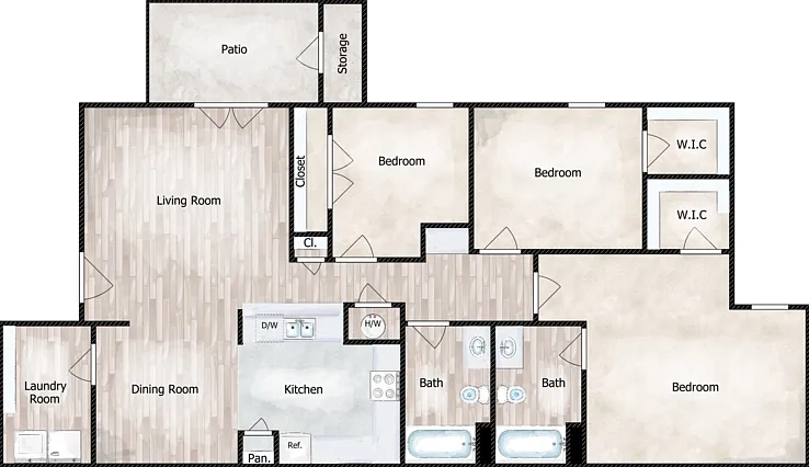 Three Bedroom - Classic Floorplan Diagram