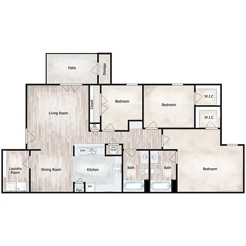 Floor plan Three Bedroom - Classic