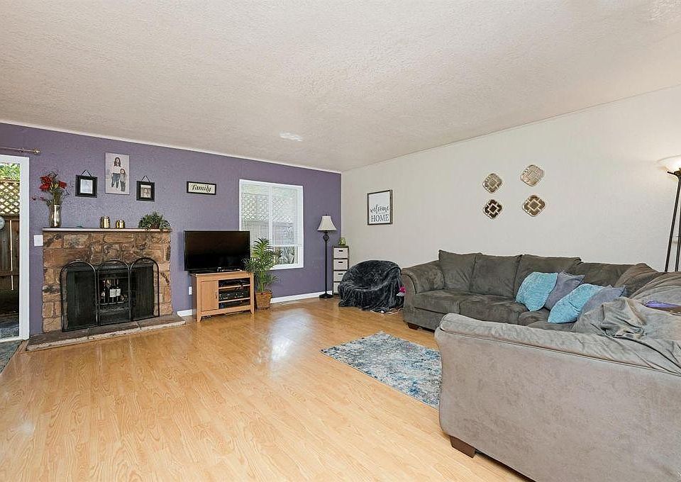 Large living room with fireplace