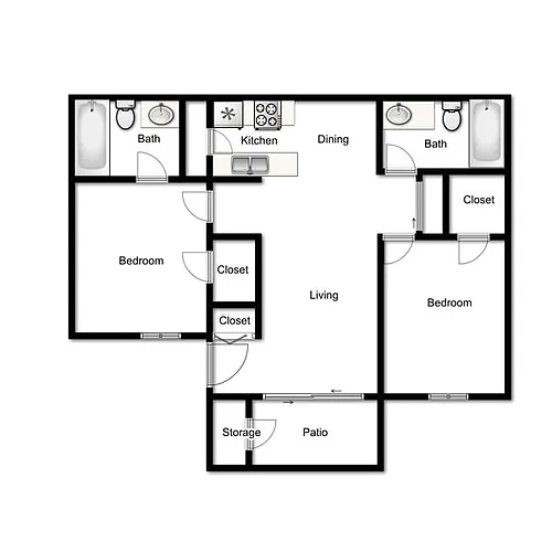 Floor plan 2X2-900