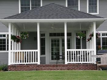 French doors from the casual dining area leads to the covered porch.
