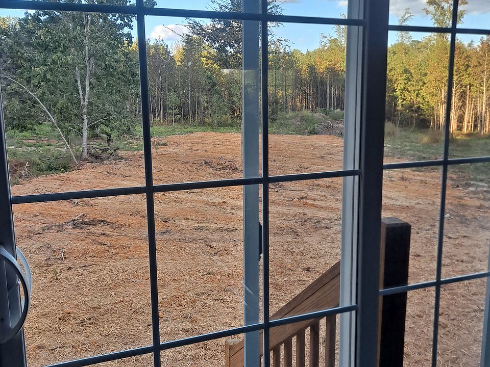 View of back yard from dining room
