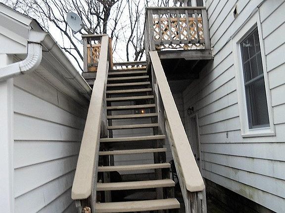 outside stairs leading to second floor rear entrance