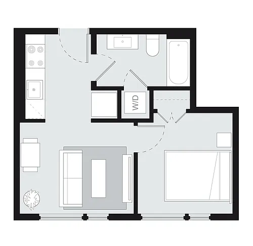 Floor plan One Bedroom Style H
