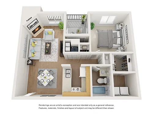 Floor plan 1 Bedroom 1 Bath