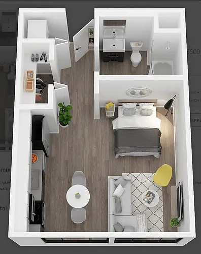 Floor plan 980 Central Studio