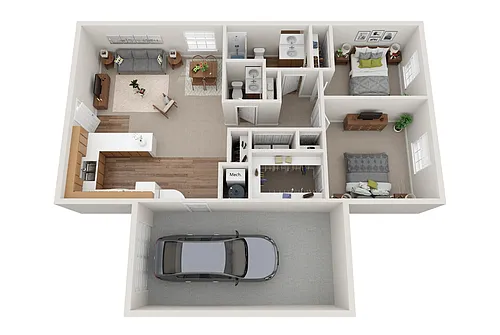 Floor plan 2 Bedrooms, 1 Bathroom