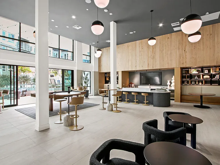 Lobby with seating and TV