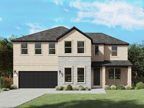 The Oglesby, a two-story new home design shown with home exterior LS 201