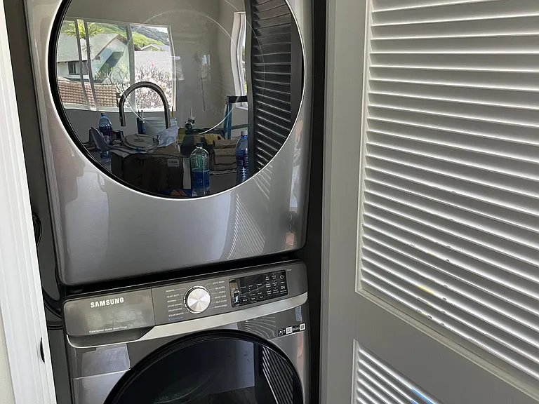 Washer and dryer in the kitchen