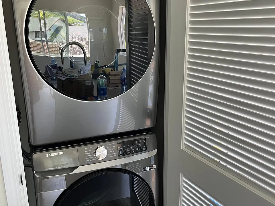 Washer and dryer in the kitchen
