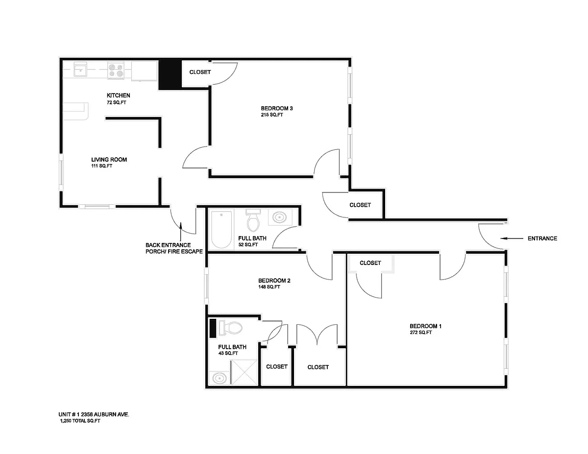 Floor Plan - 2356 Auburn Ave #1