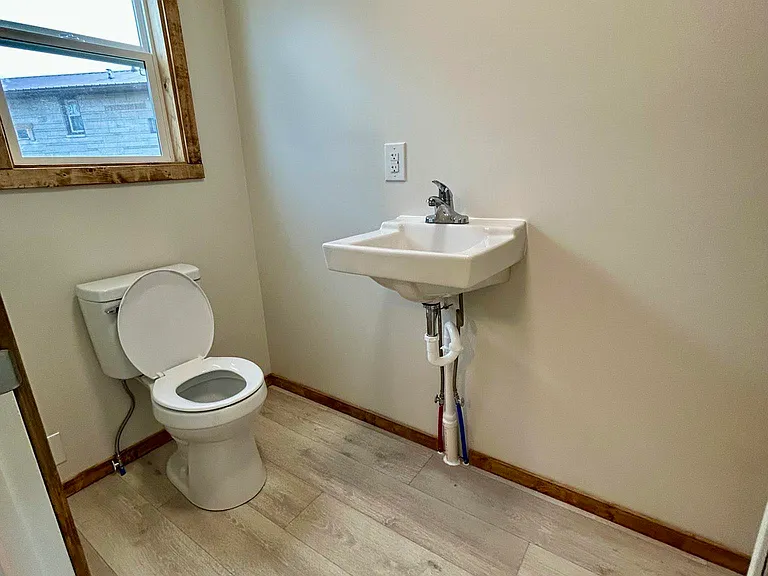 Bathroom, with tons of natural light.