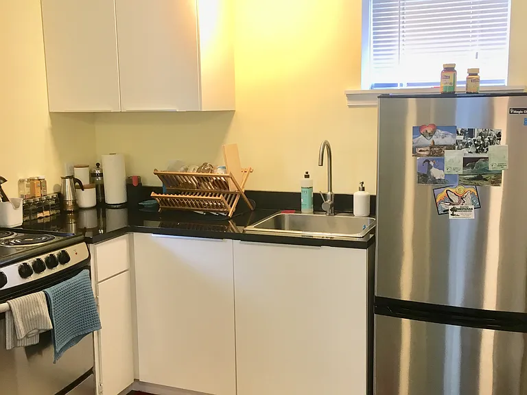 All stainless steel appliances and granite countertops.