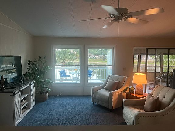 Living room with lake view