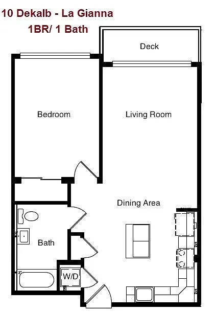 Floor plan One Bedroom One Bath