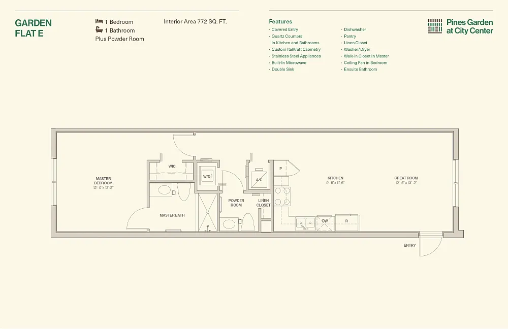 Floor plan Garden Flat E