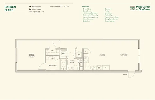 Floor plan Garden Flat E