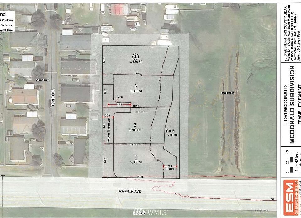 Short Plat sketch 4 lots