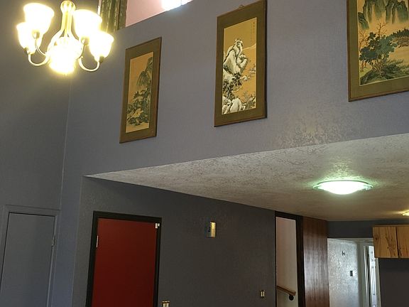 Looking up from front door