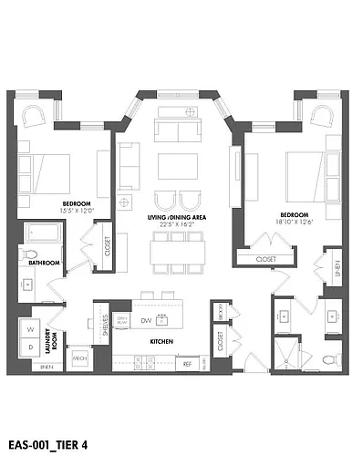 Floor plan 2 Bed/2 Bath