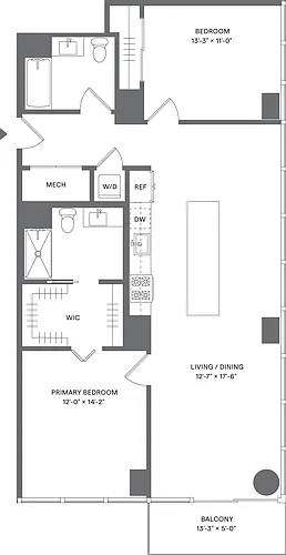 Floor plan 2 Bed/2 Bath_B2