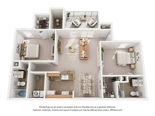 Floor plan 2 Bedroom 2 Bath
