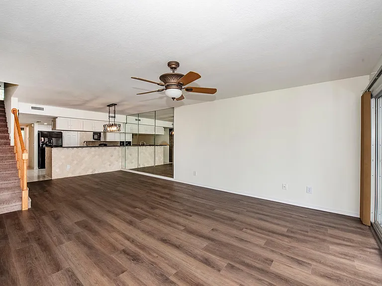 Living room and dining room