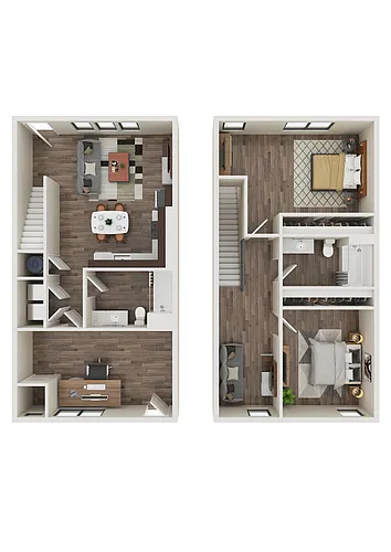 Floor plan The Bluebird Townhome + Den