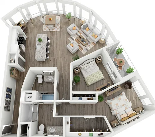 2 Bed / 2 Bath - 1,372 SF 2 Bed / 2 Bath - 1,372 SF