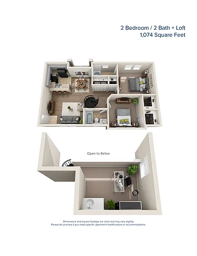Floor plan 2x2 Loft Premium