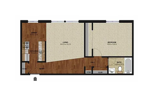 Floor plan One Bedroom