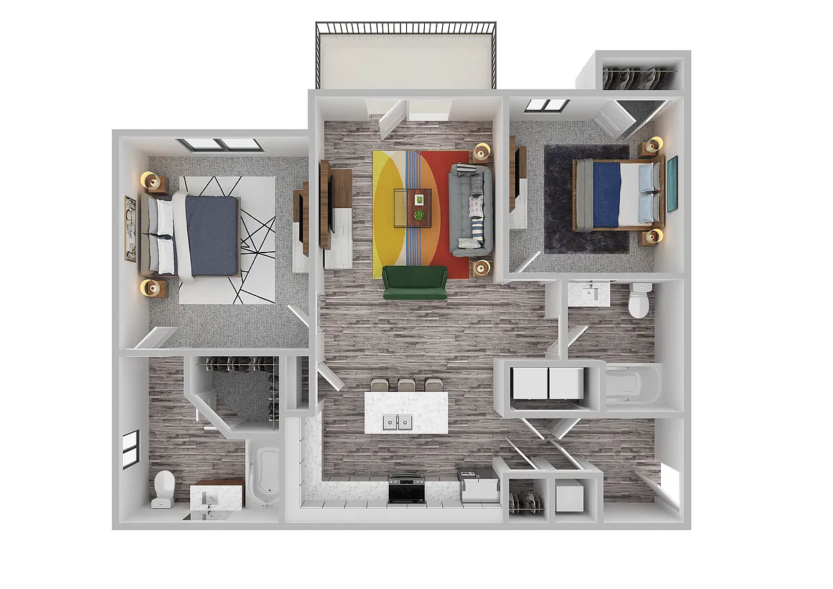 Floor plan 2 Bed x 2 Bath