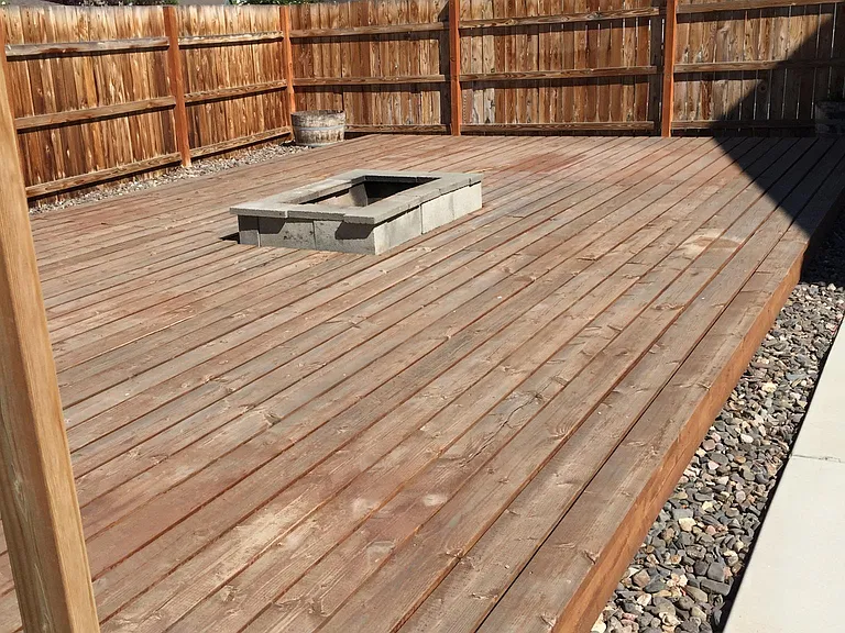 Deck with fire pit