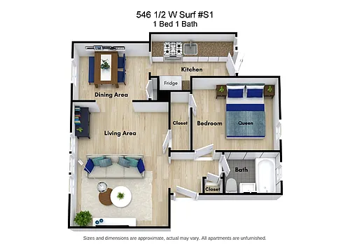 Floor plan 1 Bedroom
