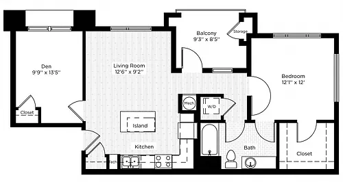 Floor plan 1 DEN WEST