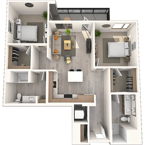 Floor plan B4 2x2-1146 SF