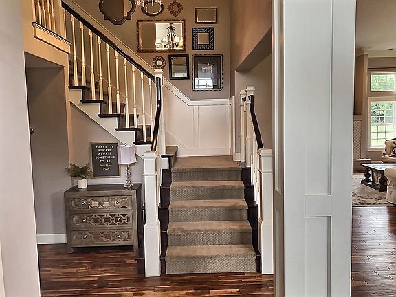 Updated, widened staircase. 