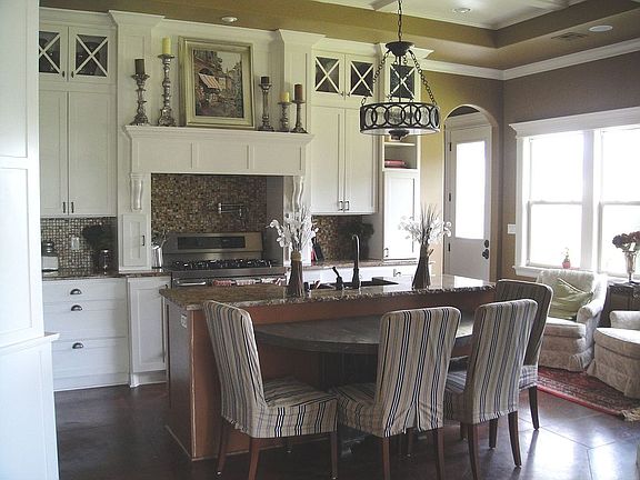 Kitchen with sitting area.