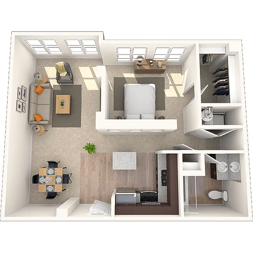 Floor plan Studio 0x1 696-782 SF