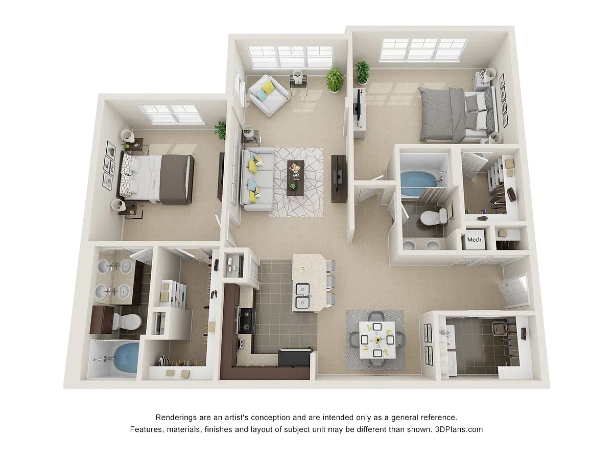 Floor plan Enclave 2 Bedroom
