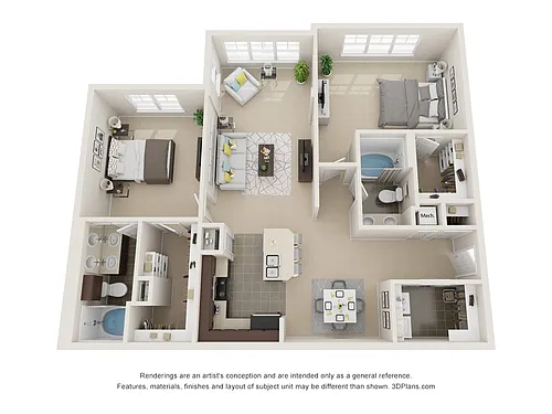 Floor plan Enclave 2 Bedroom