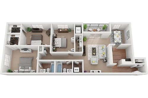 Floor plan Edmondson 3 Bedroom 2 Bath