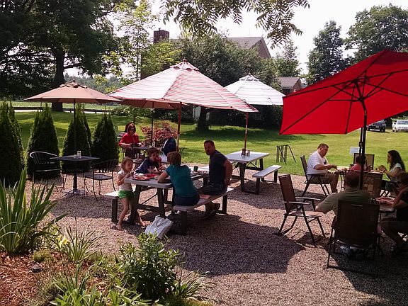 Cafe's outdoor patio