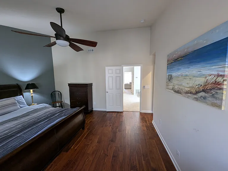 Master bedroom facing living room