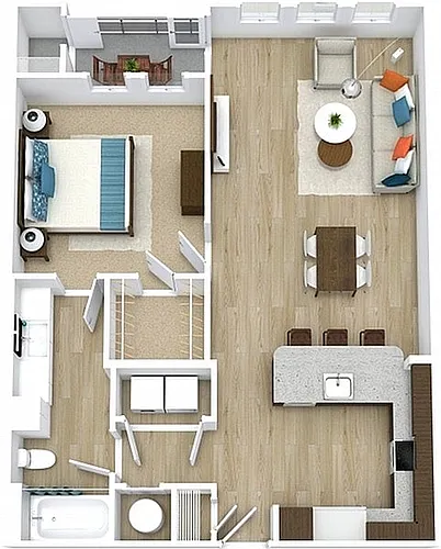 Floor plan 1x1E