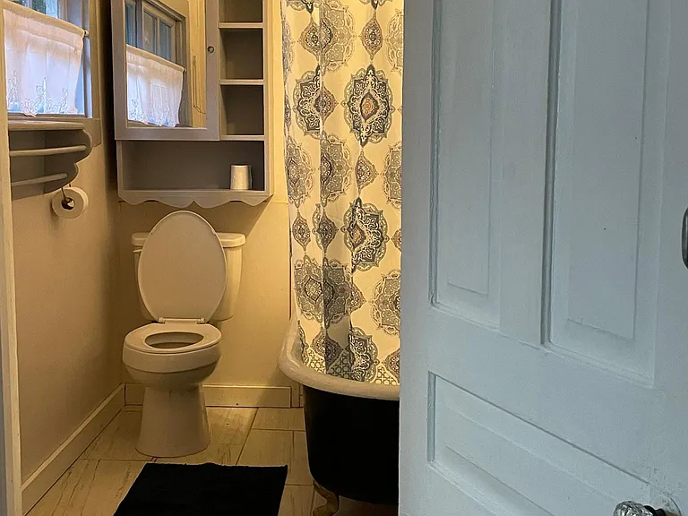 Bathroom with claw foot tub